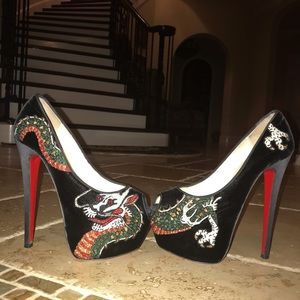 Christian Louboutin Black Dragon Highness Pumps 36